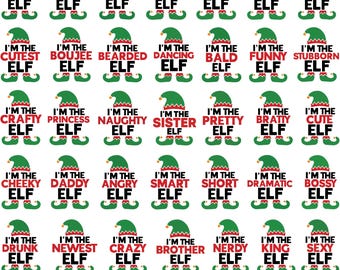 Funny Elf Family Svg Mega Bundle, 35 Christmas Elf Quotes, Cute Matching Family Shirts, Holiday Humor Svg, Cut Files Cricut, Silhouette