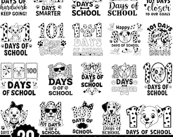 101 Days of School Svg Bundle, 101 Days of School Dalmatian Svg, I Survived 100 Days Svg, Kindergarten Svg, Back To School Svg, For Cricut