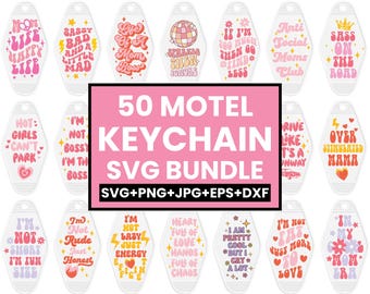 Motel keychain Svg Bundle, Sarcastic Keychain Svg, Keychain Svg, Retro Motel Keychain, Keychain Svg File, Sassy Keychain Svg, Funny Svg