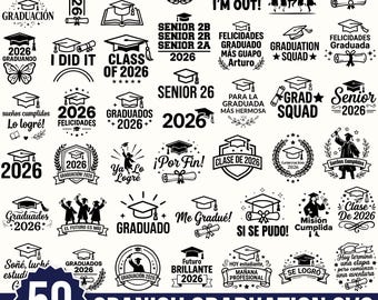 Spanish Graduation SVG,Graduation svg,Class of 2026 svg,Senior svg,Graduacion Español SVG,Spanish Class of 2026 svg,Cricut & Silhouette