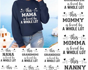 This Mama/Grandma/Nana Wears Her Heart on Her Sleeve Svg, Mama Bundle, Mother's Day, Custom Kids Names, Mama Heart Svg, Mom Sweatshirt Svg
