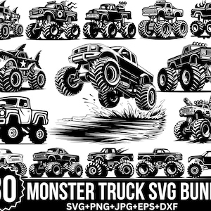 Monstertruck-Svg-Bundle, Monstertruck-Svg, Monster-Truck-Vektorgrafik, Monster-Truck-Shirt, Auto-Svg, Off-Road-Truck-Svg, Cut Cricut, Silhouette