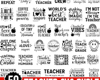 Teacher Svg Bundle, Teacher Life Svg, Back to School Svg, Teacher Quote Svg, Teacher Appreciation Svg, Teacher Bundle Svg, School Svg,Cricut