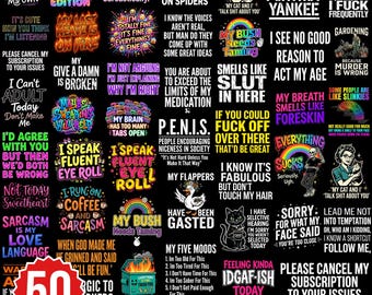 Snarky Humor Png Bundle, Trendy PNG Bundle, Sarcastic Cursing Png, Sassy Png Bundle, Sassy Adult Humor Png Bundle, Viral Png Bundle