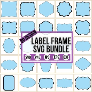 Etikett Rahmen svg Bundle, Etikett Rahmen Clipart, Vintage Rahmen svg, Formen svg, Banner svg, transparenter Hintergrund, Schnitt für Cricut, Silhouette