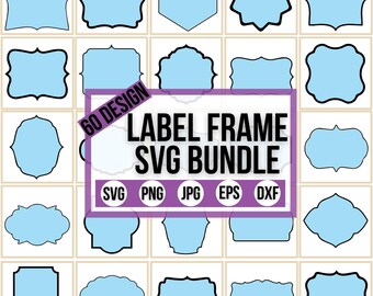 Label Frames Svg Bundle, Vintage Frames Svg, Label Frame Clipart, Banner Svg, Shapes Svg, Transparent Background, Cut For Cricut, Silhouette