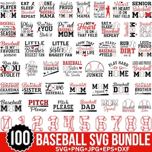 100 baseboll svg-paket, basebollmamma, basebollcitat svg, basebolltypsnitt, basebollstygn, basebolllag, basebollhjärtasvg, för Cricut