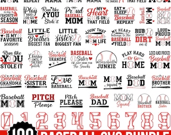 100 Baseball Svg Bundle, Baseball Mom, Baseball Quotes Svg, Baseball Font, Baseball Stitches, Baseball Team, Baseball Heart Svg, For Cricut