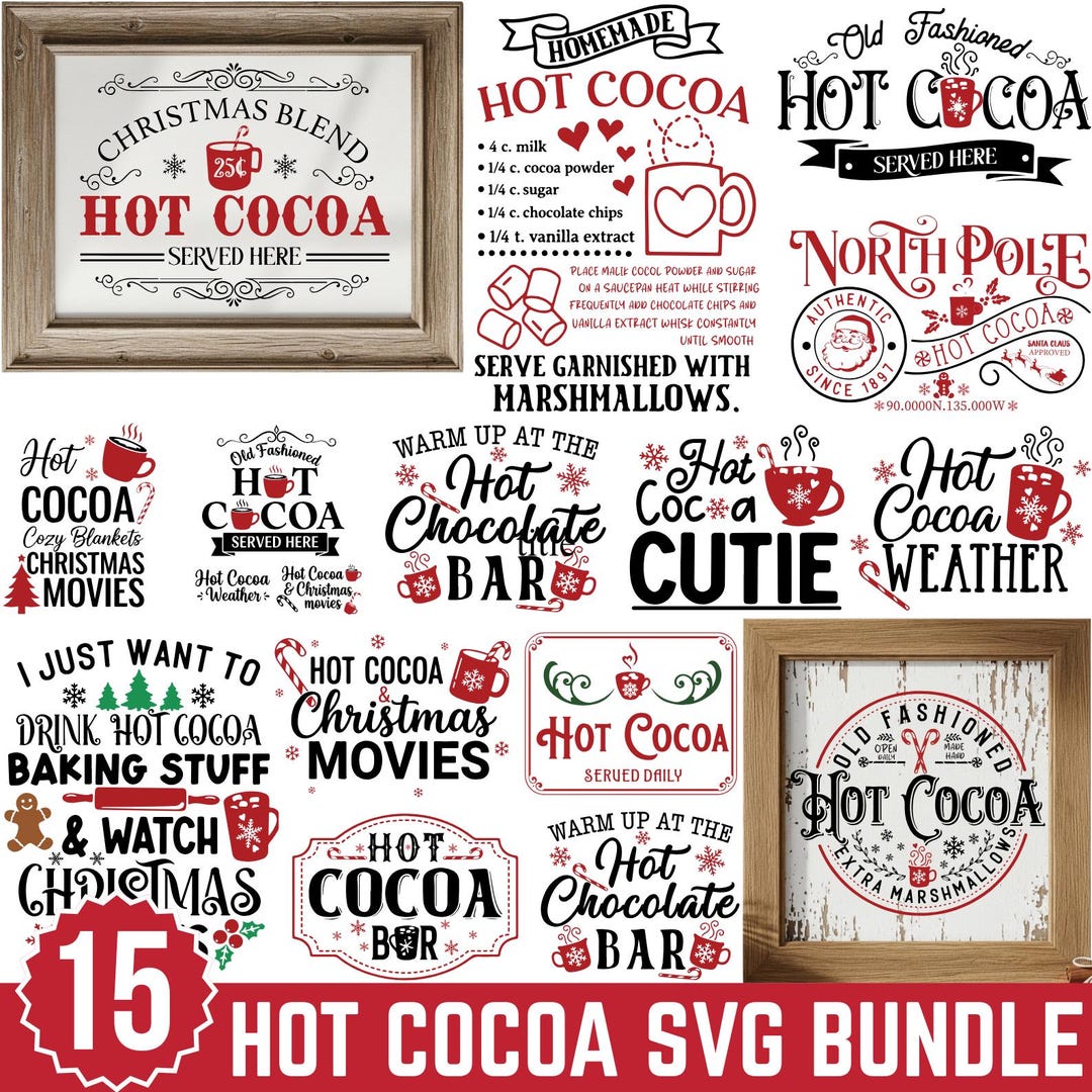 Hot Cocoa Svg Bundle, Christmas Hot Cocoa Sign Svg, Hot Cocoa Company ...