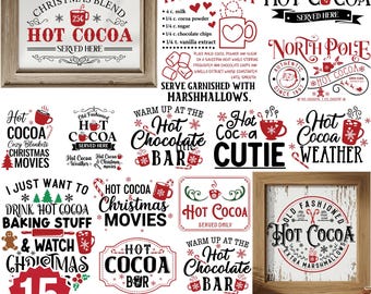 Hot Cocoa Svg Bundle, Christmas Hot Cocoa Sign Svg, Hot Cocoa Company Svg, Olde Fashioned Hot Cocoa svg, Hot Cocoa Served Here Svg
