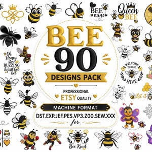 Honey Bee Embroidery Designs Bundle for Embroidery Machine  File Instant Download