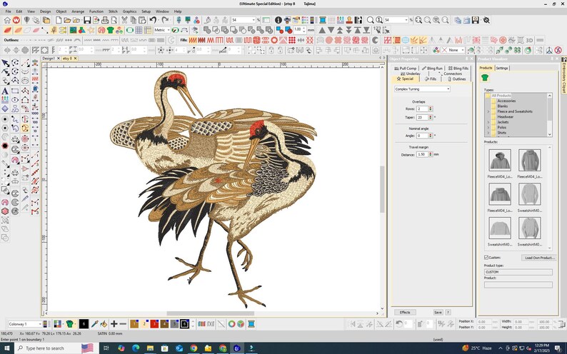 Heron - Embroidery Design for Machine Emb File Format Easy Convert to ...