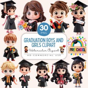 Graduierung Jungen und Mädchen Clipart, Abschlussmütze png, pädagogisch, Graduiertenschülerin, Vorschulabschlussfeier, Kindergartenabschlussfeier