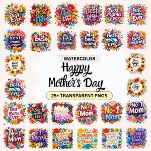 Paquete de 28 imágenes PNG de la mejor mamá, imágenes prediseñadas florales de mamá, imágenes PNG de la mejor tía, regalo del Día de la Madre, diseño de sublimación de tía con estampado brillante glamuroso