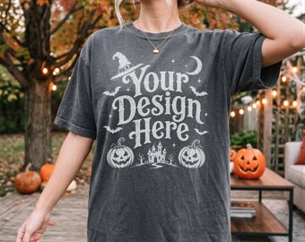 Pepper Comfort Colors C1717 Halloween Fall T-Shirt Mockup - Women's Oversized Trendy Mock (Digital Download)