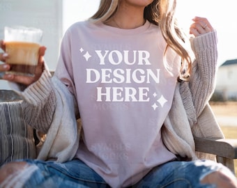 Blossom Comfort Colors T-Shirt Mockup: Outdoor Trendy C1717 (Digital Download)