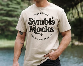 Comfort Colors C1717 Ivory T-shirt Mockup: Mens Outdoor Model (Digital Download)