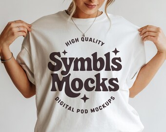 Weiß Comfort Farben T-Shirt Mockup: C1717 Womens Oversized Tee (Digitaler Download)