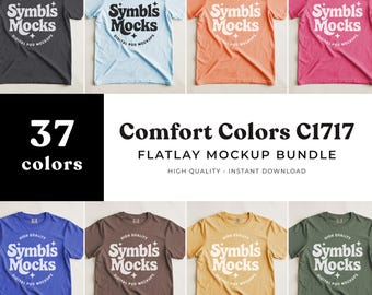 Comfort Colors C1717 T-Shirt Mockup Bundle: 37 Colors (Digital Download)