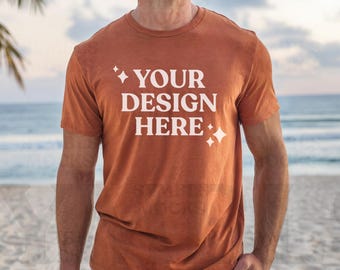 Burnt Orange T-Shirt Mockup: Mens Comfort Colors C1717 (Digital Download)