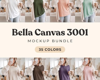 Paquete de maquetas de camiseta Bella Canvas 3001: maquetas de modelos reales (descarga digital)