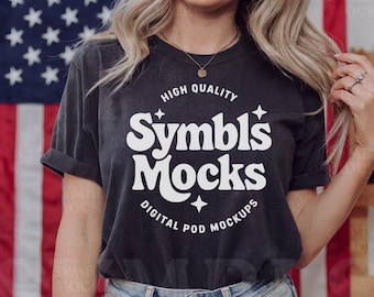 Pepper Comfort Colors T-Shirt Mockup: Patriotic July 4th (Digital Download)