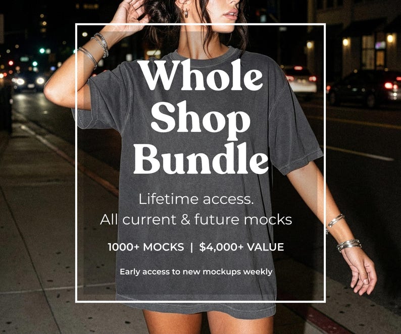 Whole Shop Mockup Bundle | Lifetime Access, Current Future Mocks | Comfort Colors, Gildan, Bella Canvas image 1