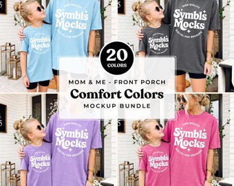 Paquete de maquetas de camisetas Comfort Colors C1717 para madre e hija: Conjunto a juego, 20 colores (Descarga digital)