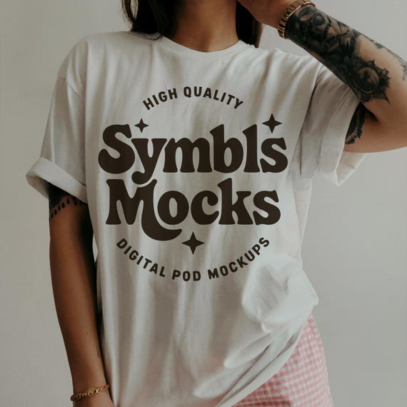 Comfort Colors White T-Shirt Mockup: C1717 Oversized Tee (Digital Download)