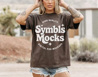 Maqueta de camiseta Comfort Colors Espresso: Vaquera bohemia estilo western (Descarga digital)