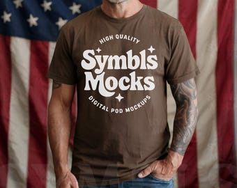 Maqueta de camiseta Comfort Colors C1717 color espresso: Camiseta patriótica para hombre del 4 de julio (Descarga digital)