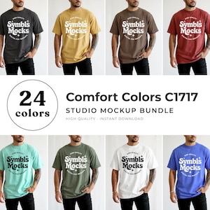 Maqueta de camiseta Comfort Colors C1717 / Maqueta de camiseta para hombre C1717 / Maqueta de modelo masculino real / Foto estética básica, casual y sencilla