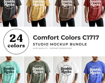 Comfort Colors C1717 T-Shirt Mockup Bundle: 24 Colors (Digital Download)
