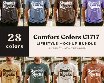 Comfort Colors C1717 T-Shirt Mockup Bundle: 28 Colors (Digital Download)