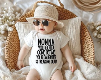 Nonna Funny Onesie®, Baby Clothes, Baby boutique, baby gift, baby shower gift, Gender Reveal, pregnancy announcement, Breastfeeding Italian