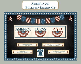Amerika 250 Bulletin Board Kit | Vaterländische Klassenzimmer Dekoration (PDF Download)