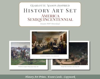 Amerikanische Geschichte Kunstdrucke | Semiquincentennial Klassenzimmer Dekor (PDF Download)
