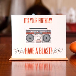 Have a Blast - Retro Boombox Birthday Card on 100% Recycled Paper