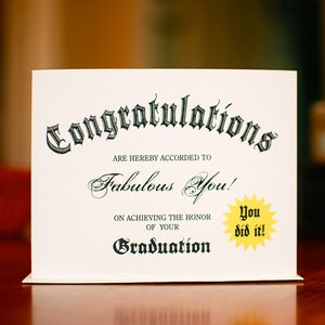 Diploma Graduation Congratulations Card 100% Recycled Paper image 1