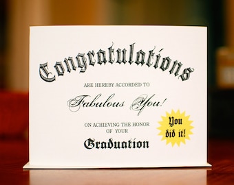 Diploma Graduation Congratulations Card (100% Recycled Paper)