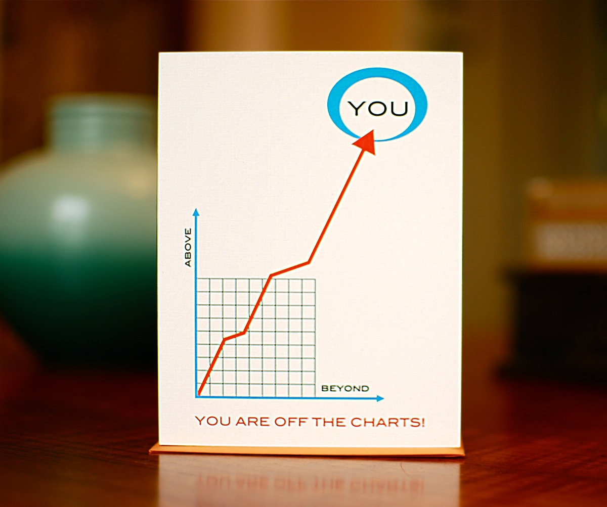 You're off the Charts Line Graph Congratulations Card (100 Recycled