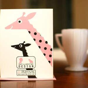 I Heart Mom Mama & Baby Giraffes New Baby or Mother's Day Card image 2