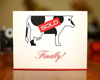 The Milk Ain't Free No More - Engagement Congrats Card on 100% Recycled Paper