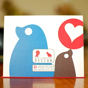 I Heart Dad New Baby Card with Papa & Baby Seals 100% Recycled Paper image 2