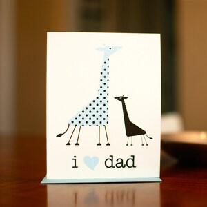 I Heart Mom Mama & Baby Giraffes New Baby or Mother's Day Card image 3