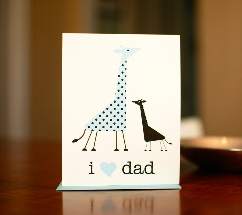 I Heart Mom Mama & Baby Giraffes New Baby or Mother's Day Card image 3