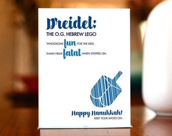 Dreidel: The O.G. Hebrew LEGO - Hanukkah Card on 100% Recycled Paper