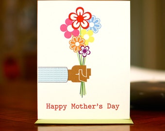 Bouquet for Mom - Happy Mother's Day Card on 100% Recycled Paper