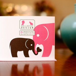 I Heart Dad Baby & Papa Elephants New Baby Card on 100% Recycled Paper image 4