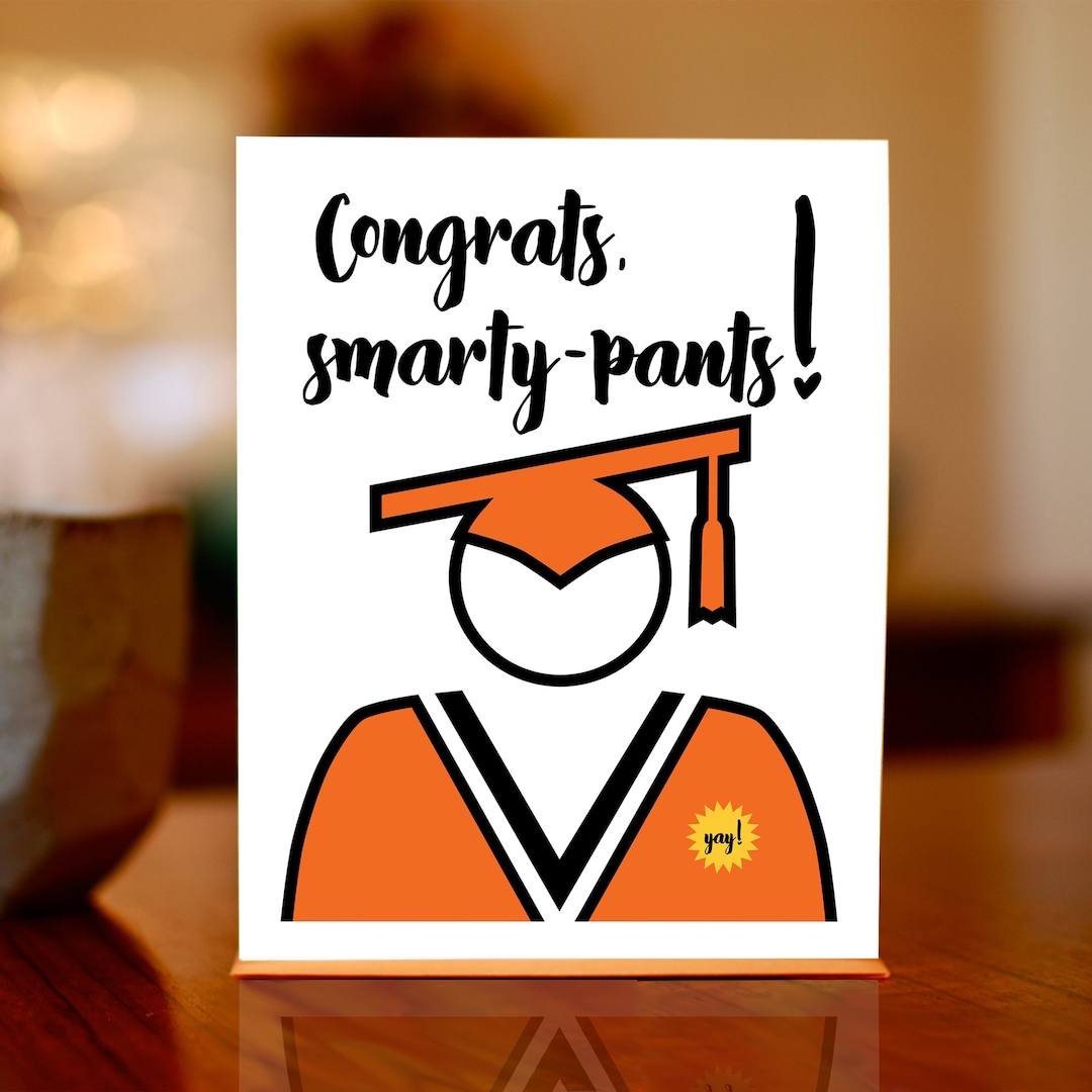 Congrats Smarty-pants Graduation Congratulations Card 100% - Etsy